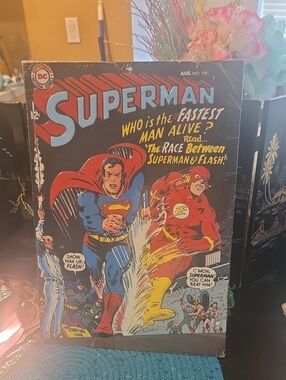 DC Superman vs The Flash Comic Cover - Red, Blue, Yellow